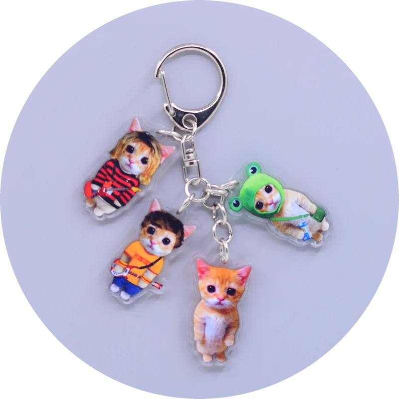 Game Anime Peripheral Keychain 10 Styles 4 in 1 Arcylic Cartoon Figures Keyrings Kawaii Key Chain Accessories SS69 6.69 06