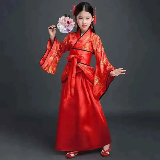 Costume Girls Children Kimono Traditional Vintage Ethnic Fan Students Chorus Dance Costume Japanese Yukata Kimono Style