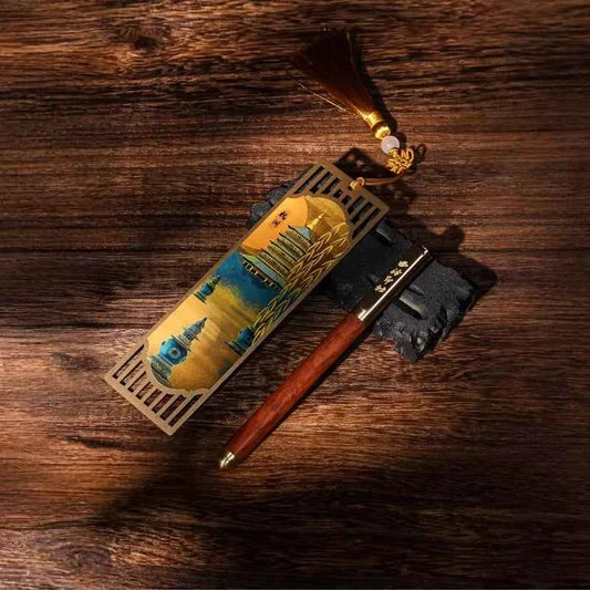 Xiling Seal Society Metal Bookmarks West Lake Three Pools Mirroring The Moon Ancient Style Exquisite Gift Box Gift For Teachers