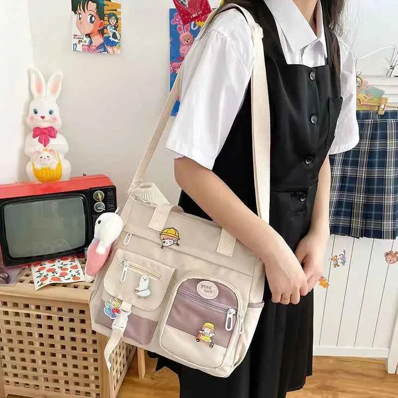 Nylon Waterproof Canvas Women Handbags Shoulder Bag Japanese Ladies Messenger Bag Student School Crossbody Bags for Girl Satchel