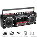 Desktop Retro Cassette Recorder Player With Am Fm Sw Portable Player Wireless Bluetooth Speaker Radio Auto Stop Tape FM Radio