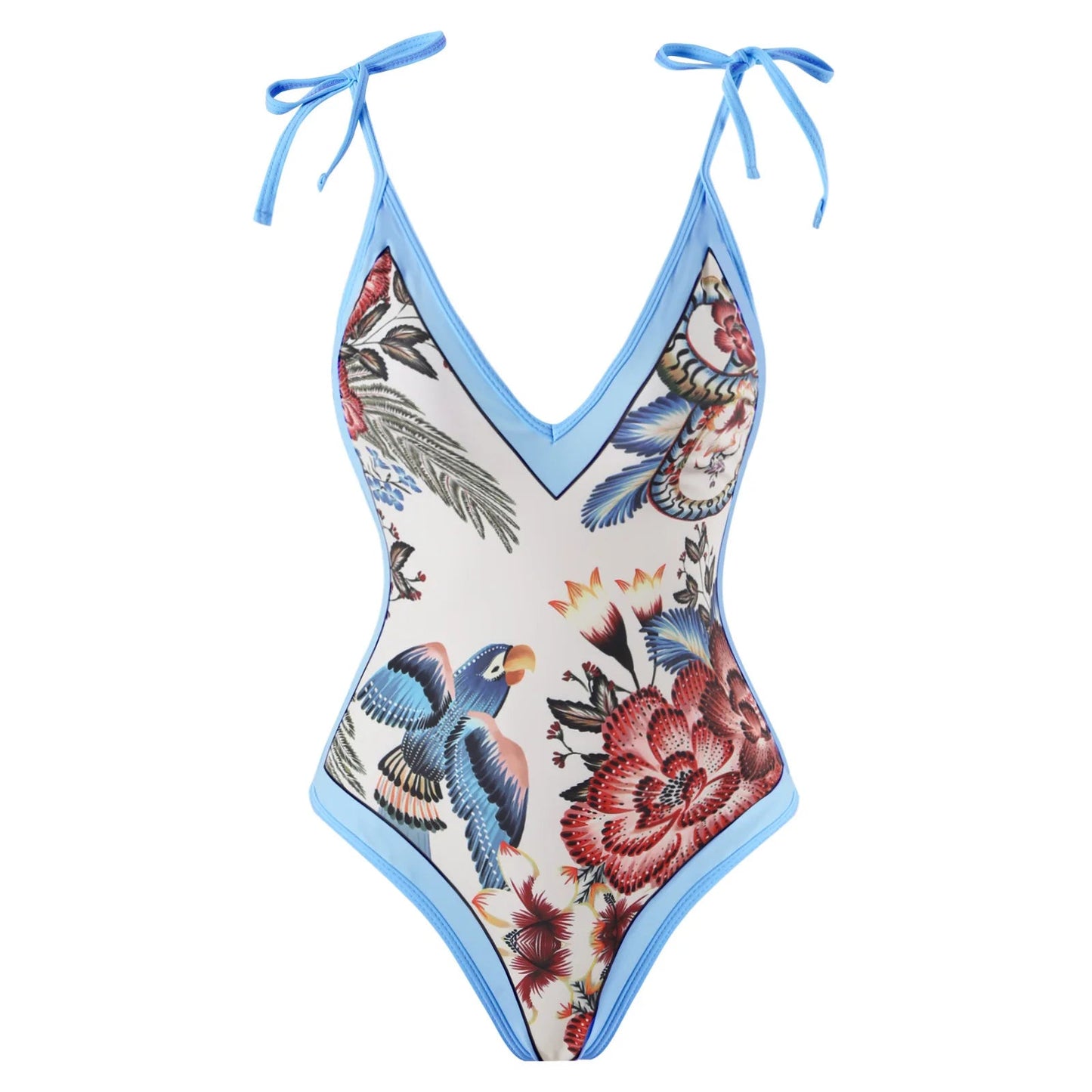2023 New Arrival Push Up Women Bikini Set Floral Printed Ruffle Bikinis Strappy Bandage Swimwear Brazilian Biquini Bathing Suit SS69