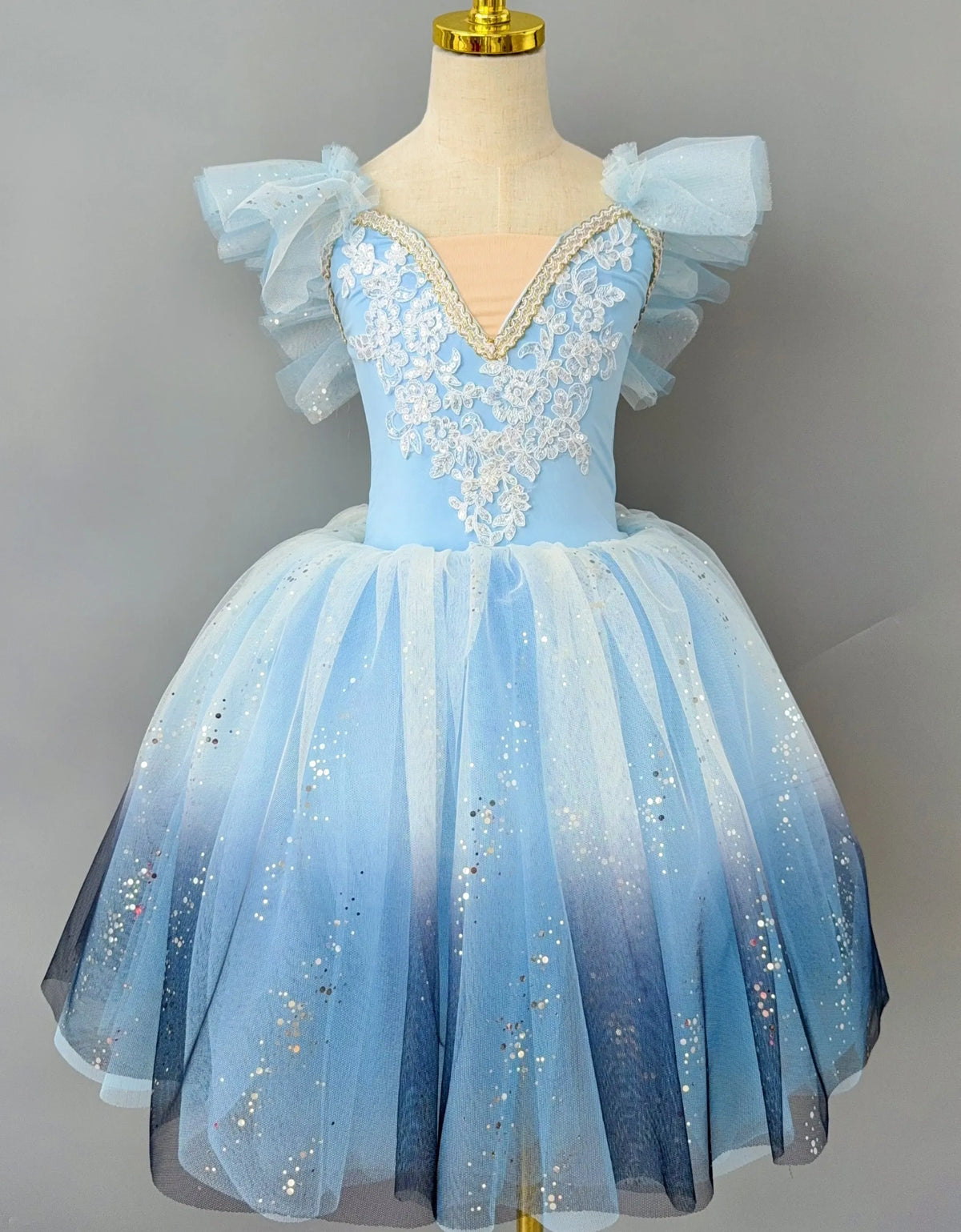 Romantic Gradient Ballet Tutu Dress Sequin Girl's Dance Skirt Modern Dance Princess Ballet Skirts Performance Costumes