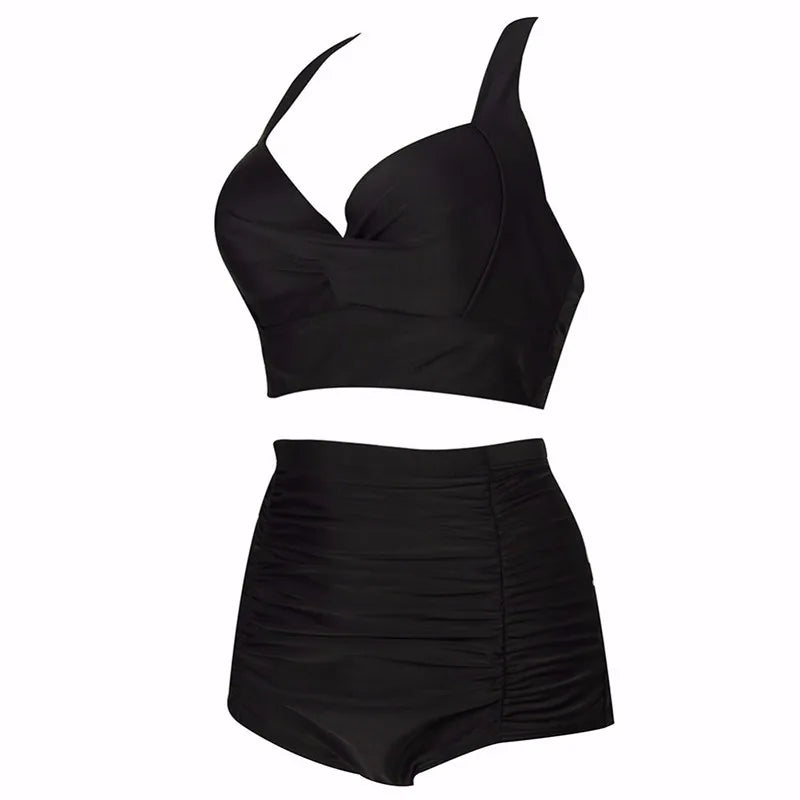 New Sexy Plus Size Swimwear Push Up Bikini High Waist Swimsuit Women Female Oversize Beach Wear Bathing Suit 2024  Mujer 5XL SS69