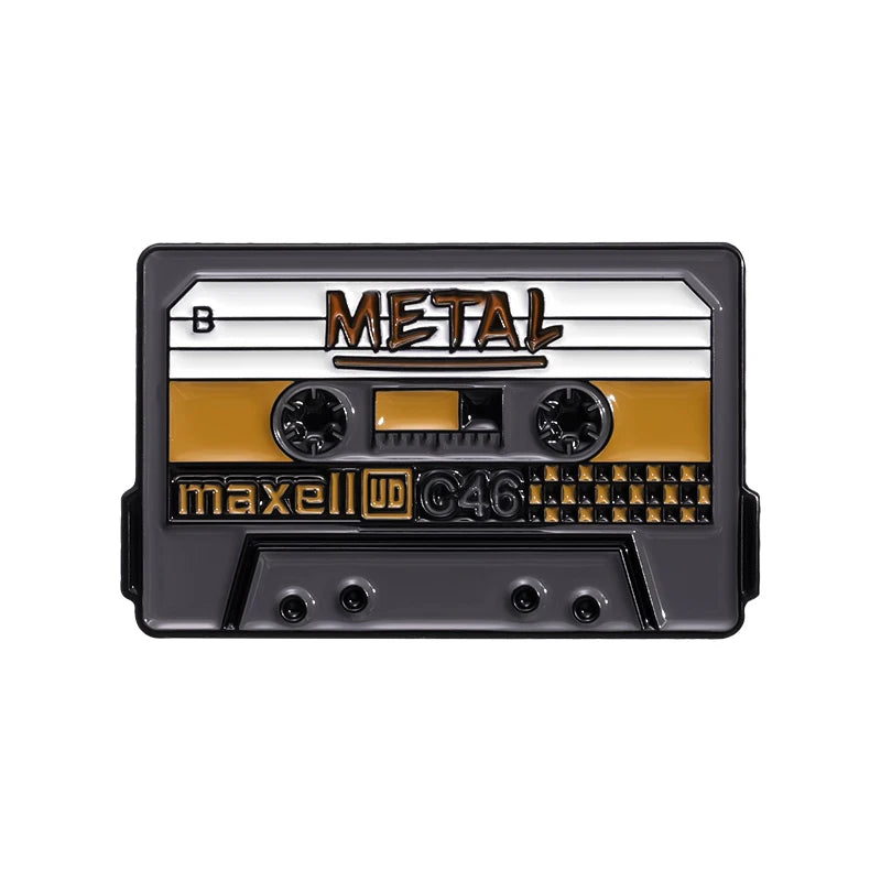 QIHE JEWELRY Retro Cassette Tape Enamel Pin Badge