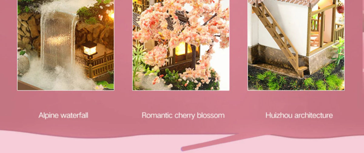 DIY Wooden Chinese Ancient Casa Miniature Building Kits Bookend With Lights Assembled Bookshelf Home Decoration Friends Gifts SS69