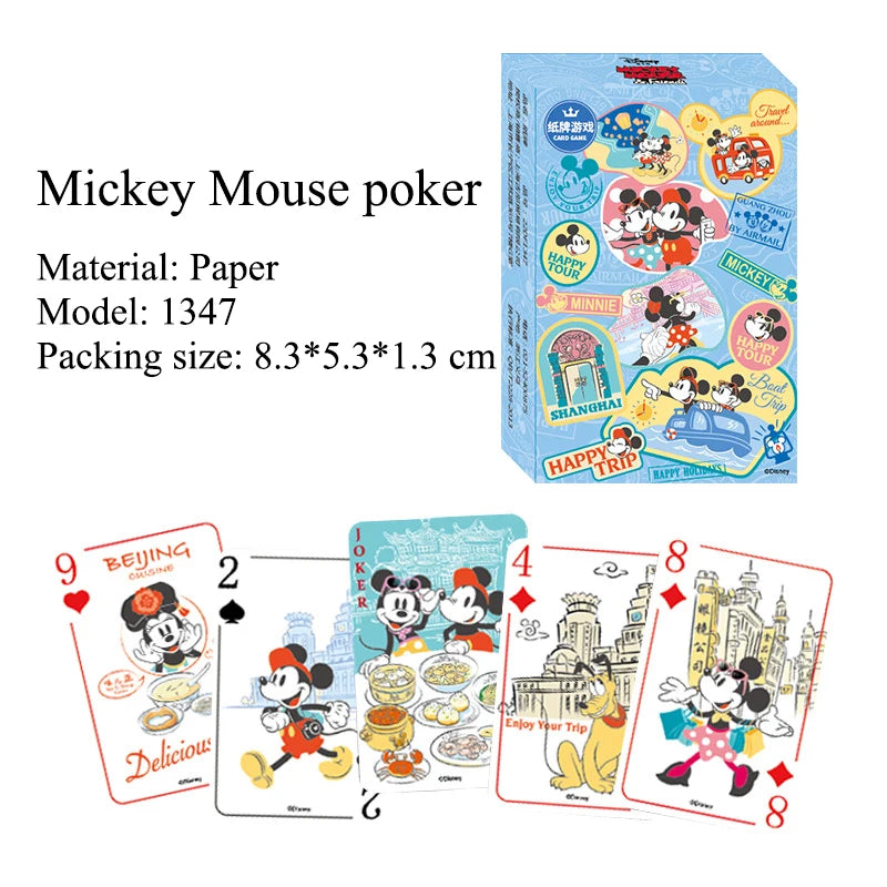 54Pcs/Box Disney Paper Playing Cards Mickey Avengers Frozen Anime Poker Cards Child Adult Desktop Games Toys - SS69