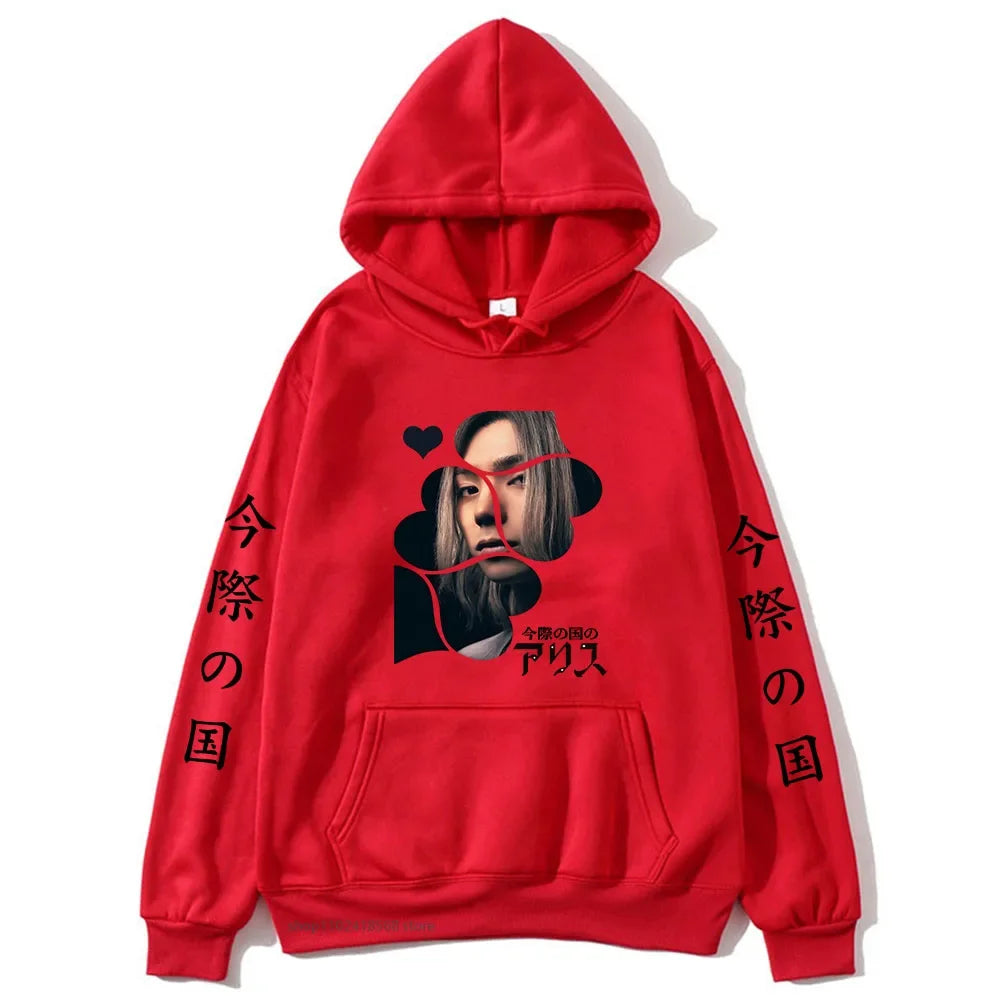 Anime Alice In Borderland Hoodie Chishiya Printed Hoody Women Crewneck Sweatshirts with Hooded Men Long Sleeve Pullover Cool Top SS69