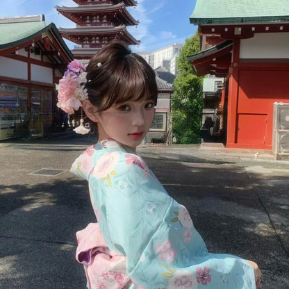 Kimono Yukata Retro Improved Japanese Dress,Elegant Literary Outfit Ideal For Studio Portrait Photography And Casual Themed Wear