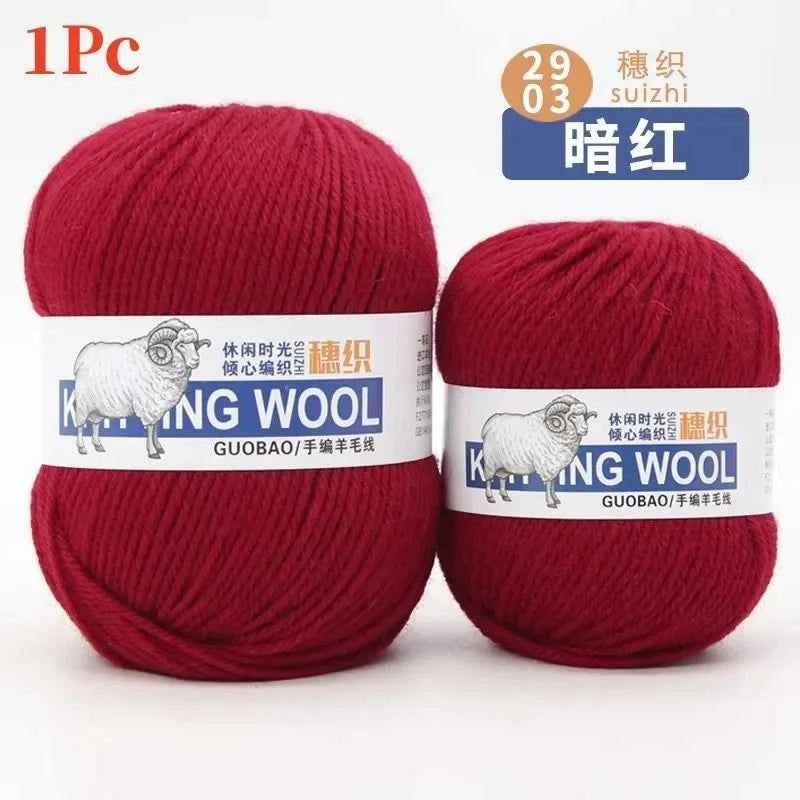 50g/Ball 100% Wool Yarn Pure Merino Thick Thread For Hand Knitting Scarf Sweater DIY Doll Woven Material