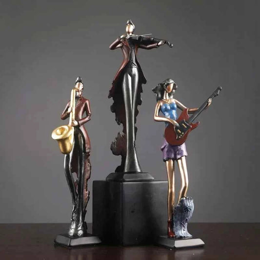 Vintage Musical Instrument Resin Figure Ornaments Figurines Home Decoration Accessories for Living Room Ornaments for Home Decor