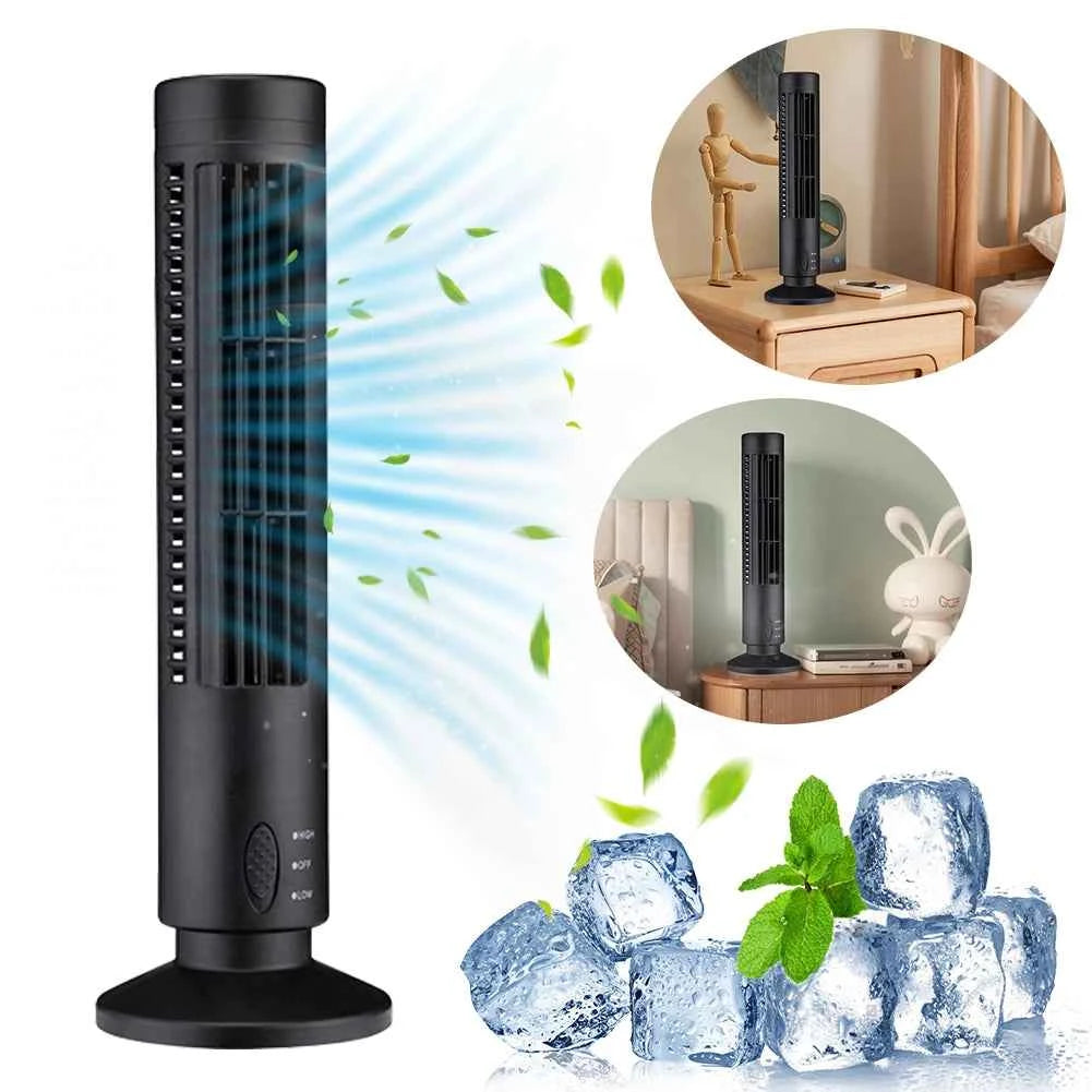 LED Tower Fan Bladeless Tower Fan 90 Degree Oscillating Quiet Portable USB Electric Desk Fan with Light for Home Bedroom Office