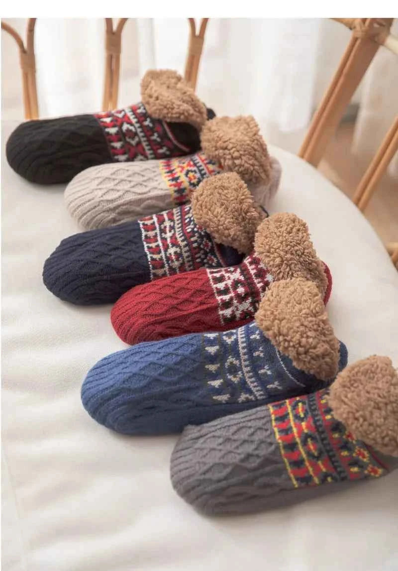 Super Warm Winter Non-slip Floor Socks Women Men Snow Socks Sleep Carpet Slippers Socks Women Velvet Boot Unsiex Home Wear