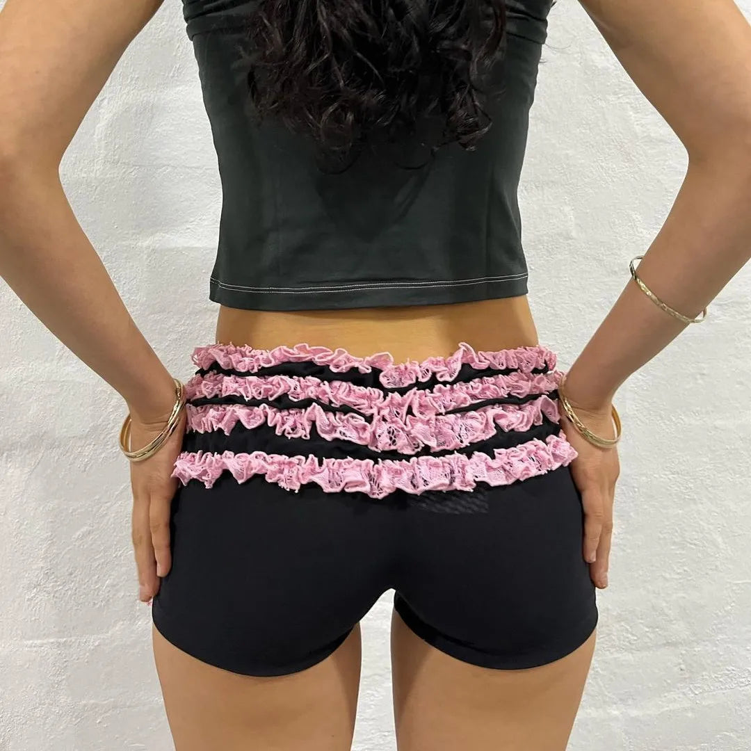 Gaono Ruffle Knickers y2k Women Kawaii Pumpkin Panties Fairy Lace Bowknot Lolita Safety Shorts Pants Sweet Victorian Bloomers SS69