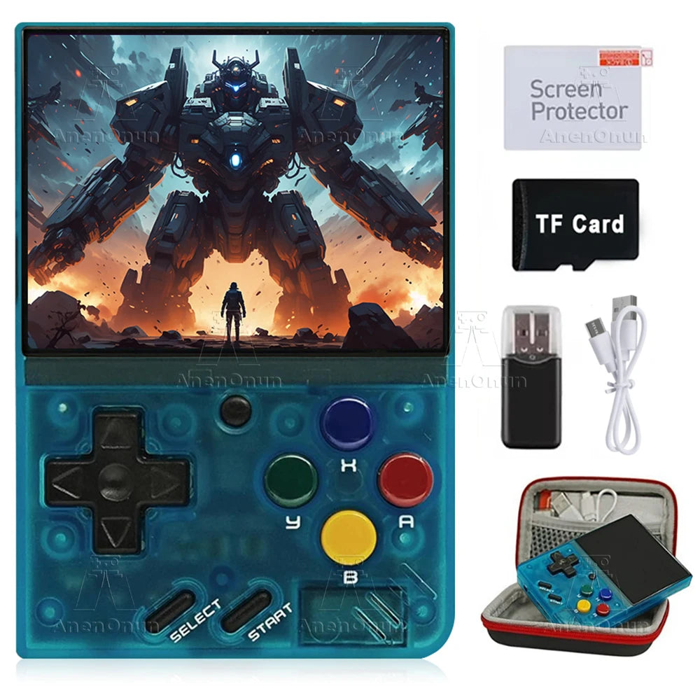 Miyoo Mini V4 2.8-inch Handheld Game Players 18000 Games 15 Emulator Portable Video Gaming Console Kids Retro Mini Game Machine SS69 89.69 Transparent Blue / 128GB 18000Games