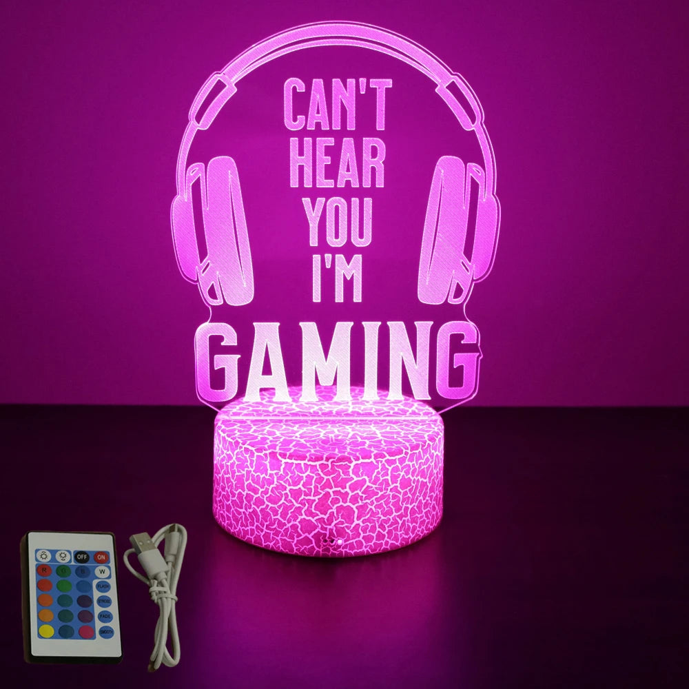 NEON GAMER 3D Lamp LED Night Light Gaming Setup RGB Children's Lamps Gamer Room Decoration Bedroom Table Lamp Personalized Gifts SS69 14.69 Cr16-Gaming 08