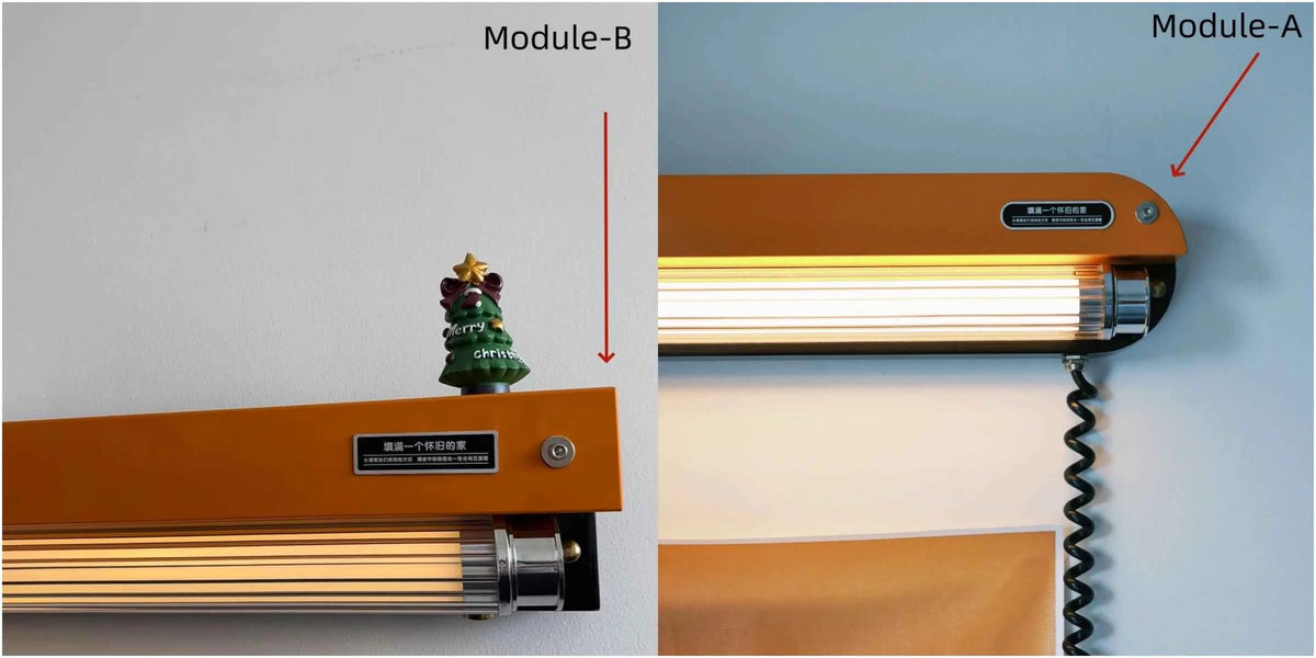 Bauhaus Retro Wall Lamp Vintage Industrial Orange Sconce No Wiring Needed LED Wall Light For Bedroom Study Room Sideboard Cafe
