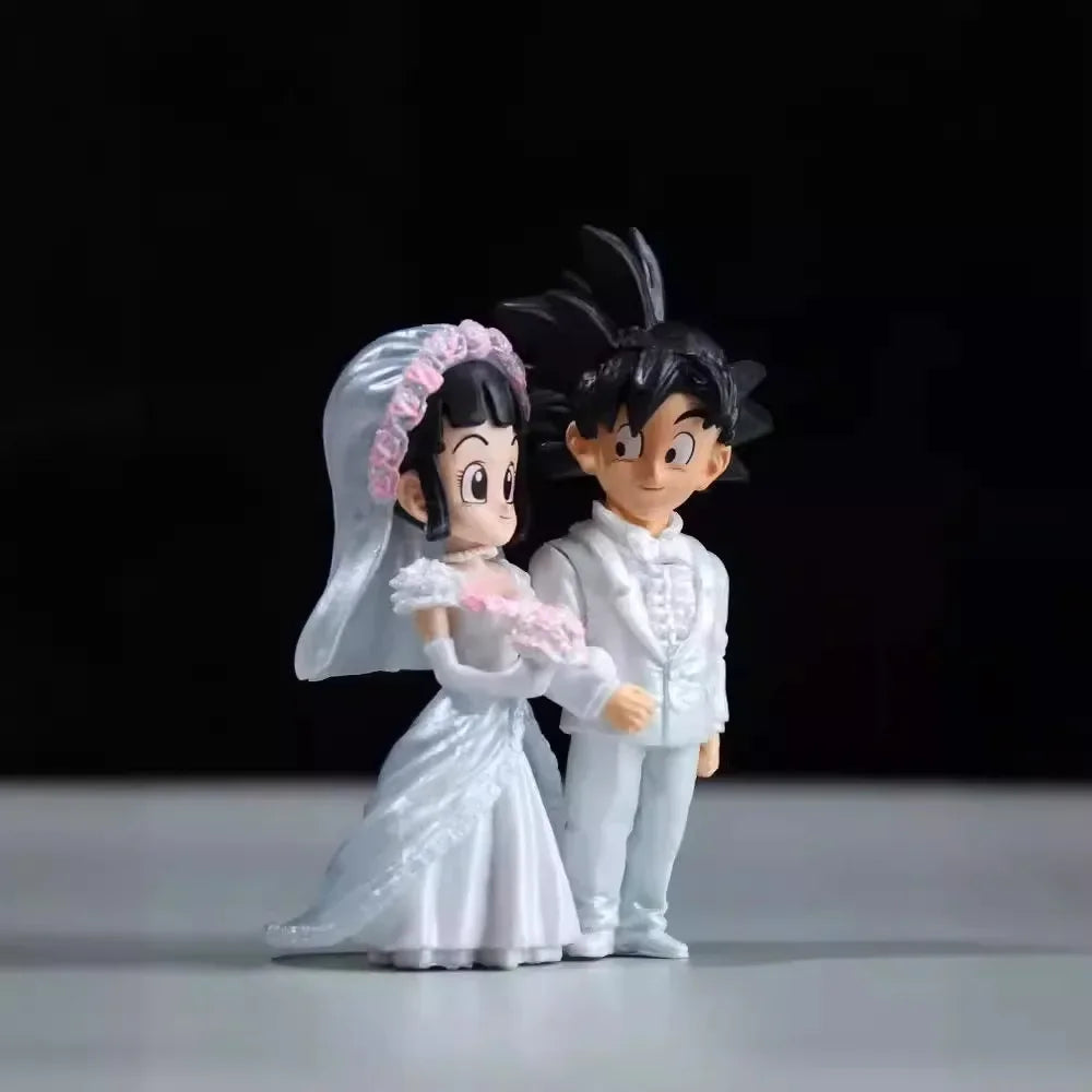 Dragon Ball Anime Figure Son Goku Figures Goku Chichi Wedding Scene Series 9cm Q-Version Figurine Statue Pvc GK Decoration Gifts SS69 14.69 9cm / No Box