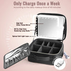 Travel Makeup Train Case with LED Mirror & Dividers