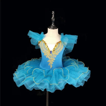 SS69 Girls Sleeveless V-Neck Tiered Mesh Tutu Dress Summer Ball Gown 4-6Y