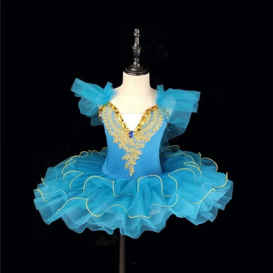 SS69 Girls Sleeveless V-Neck Tiered Mesh Tutu Dress Summer Ball Gown 4-6Y