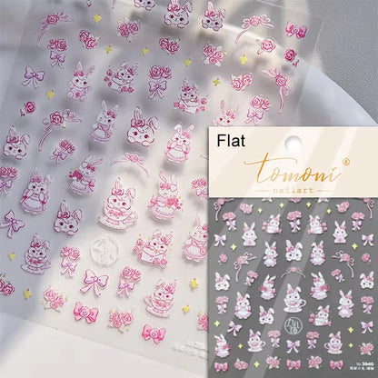 Cute Jelly Pink Cat Paw Print Nail Sticker Kawaii Pink Black Cat Claw 5D Embossed Self-Adhesive Nail Art Sticker Nail Art Decal SS69 7.69 TO3940