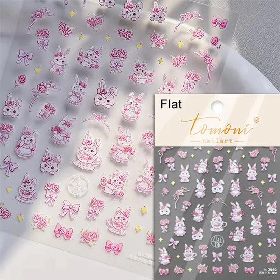 Cute Jelly Pink Cat Paw Print Nail Sticker Kawaii Pink Black Cat Claw 5D Embossed Self-Adhesive Nail Art Sticker Nail Art Decal SS69 7.69 TO3940