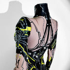 Women's Green Rhinestone Bodysuit High Elasticity Dance Outfit