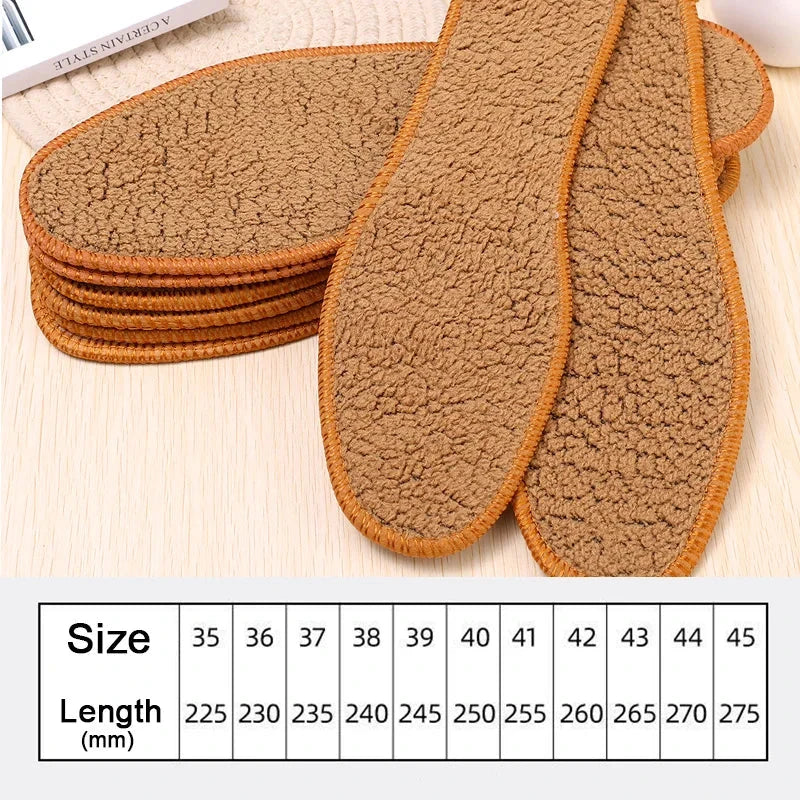Winter Alpaca Wool Insoles Soft Plush Warm Thicken Foot Thermal Shoe Insole for Women Men Breathable Snow Boots Shoes Heat Pads SS69