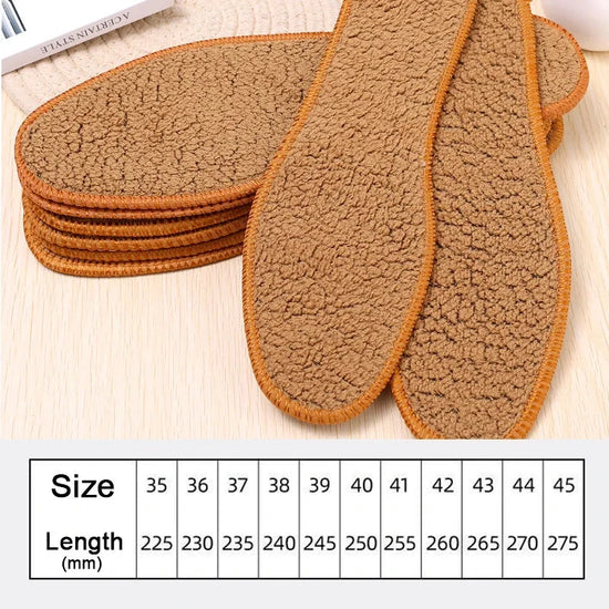 Winter Alpaca Wool Insoles Soft Plush Warm Thicken Foot Thermal Shoe Insole for Women Men Breathable Snow Boots Shoes Heat Pads SS69