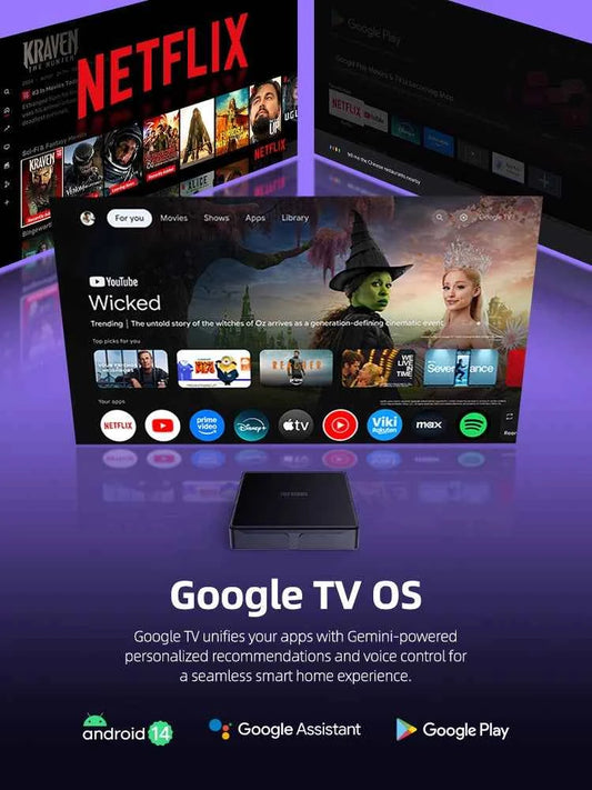 MECOOL MEon1 Netflix Certified TV Box S905X5M Android 14 Google TV 2GB 32GB 1000M WiFi6 Dolby Vision Atmos 4K AV1 Smart TV Box