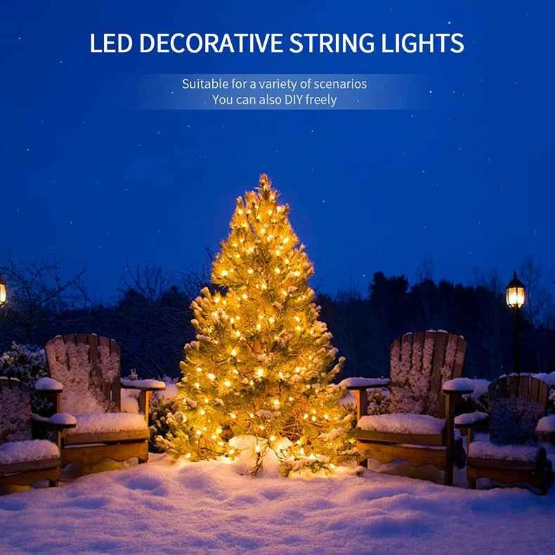 50M 100M 24V LED Christmas lights Green Wire Leather Fairy Lights String Waterproof Outdoor Garden Party Wedding Garland Decor