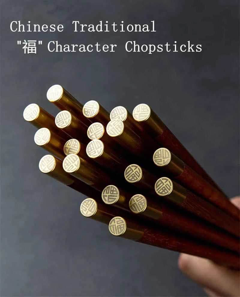 High Quality Premium Natural Red SandalWood Chopsticks Gift Box Packaging Household Cutlery Tableware Set Chinese Chopsticks