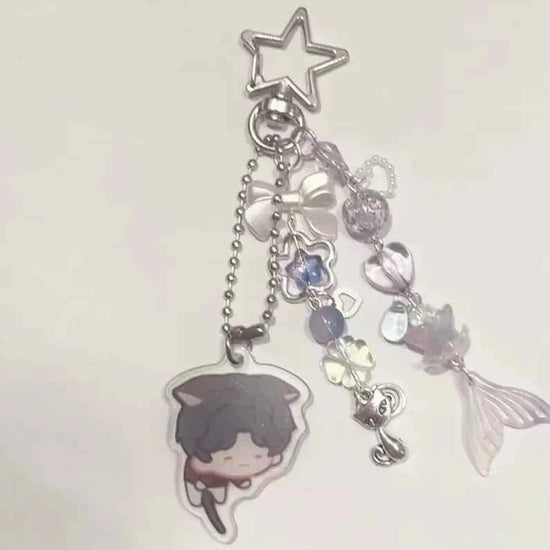 Game Love And Deepspace Rafayel Xavier Zayne Cosplay Key Chain Acrylic Keychains Backpack Pendant Key Ring Accessories