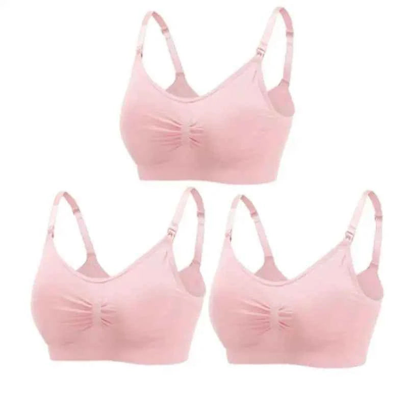 3pcs/Set High Quality Maternity Nursing Bras Cotton Breastfeeding Pregnant Underwear Seamless Large Size Breathable Bra Push Up