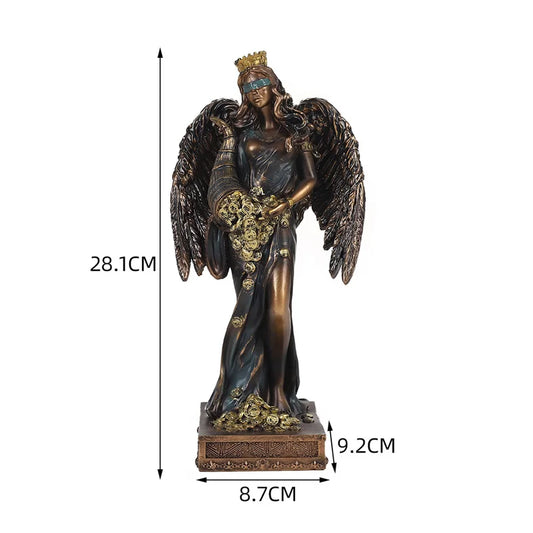 Greek Goddess of Fortune Resin Figurine Antique Style Home Office Sculpture