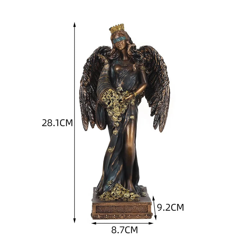 Greek Goddess of Fortune Resin Figurine - Antique Style Home Decor