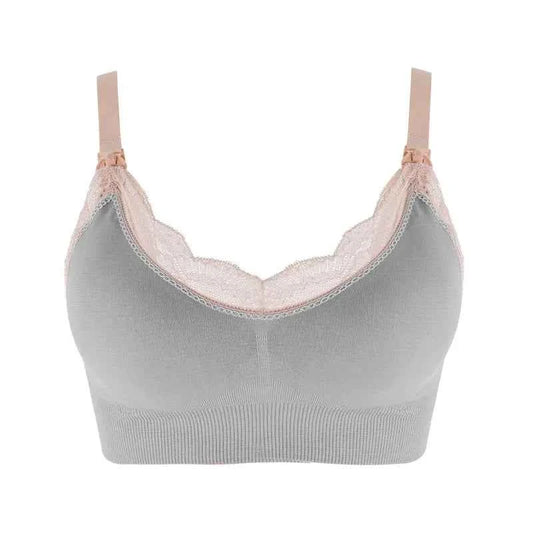 Wireless Front Open Nursing Bra Soft Lace Breathable Seamless Maternity Breastfeeding Bras Maternal Support For Pregnant Women