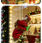Christmas Doll Decoration Santa Claus Doll Electric Climbing Santa Claus On Beads Chain Moving Figure Hanging Xmas Ornament Gift
