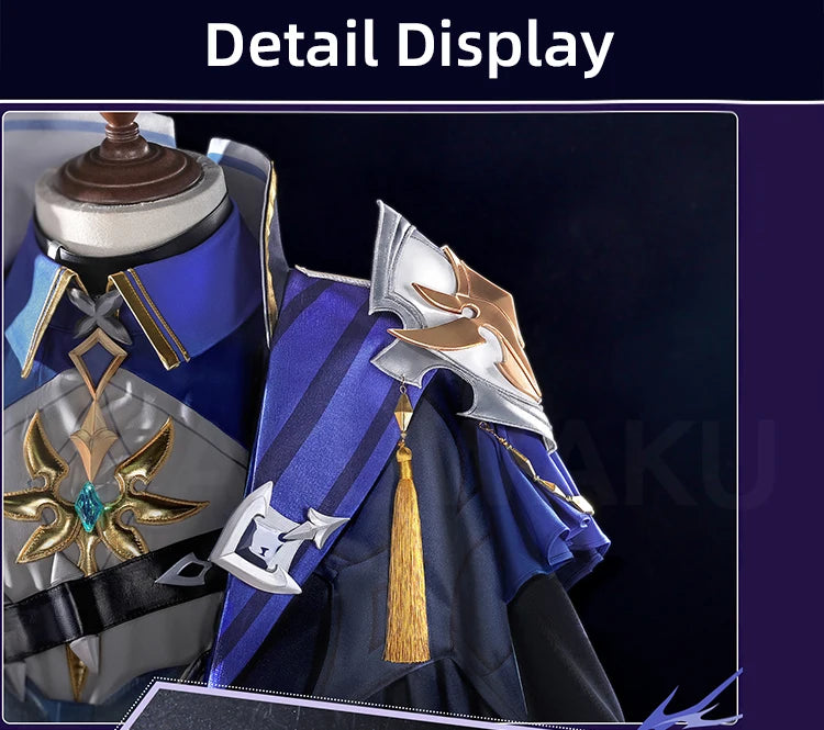 【Ready For Ship】Lohen Cosplay Costume Game Genshin Impact【S-2XL】WakuWaku-R Men Lohen Knights of Favonius Wig Plus Size