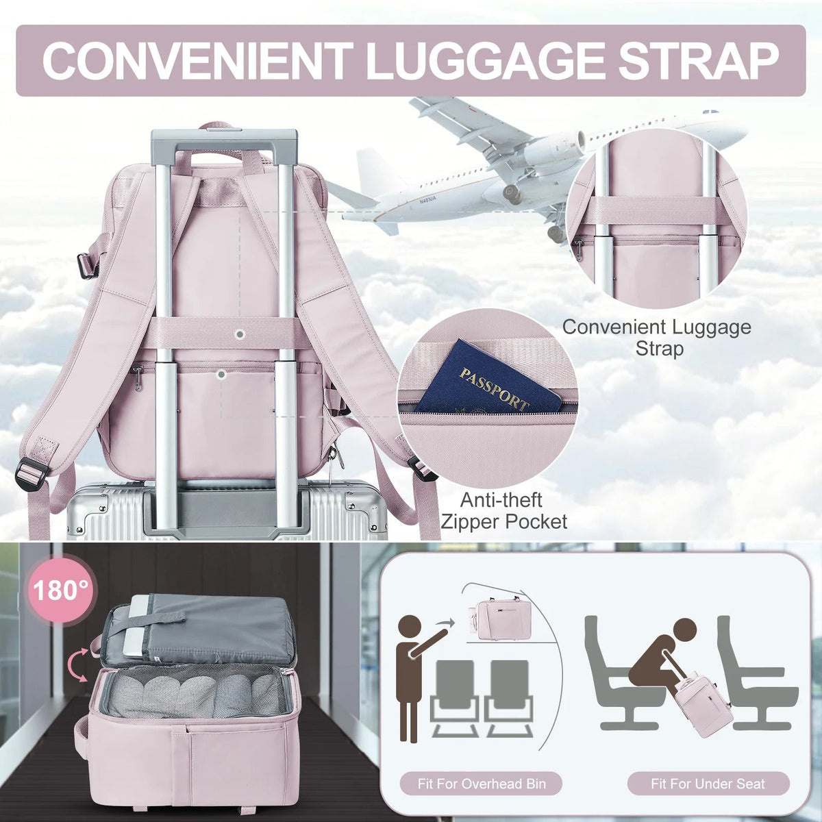 Women's Backpack Travel Suitcase Cabin Bag Aircraft Ryanair 40x20x25 Airplane Travel Bag Men Laotop Backpack Wizzair Carry On SS69