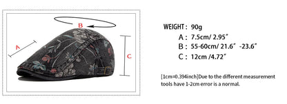 New Vintage Print Denim Beret Women Men Cotton Newsboy Cap Casual Visor Fashion Flat Hat Adjustable Berets For Spring Autumn