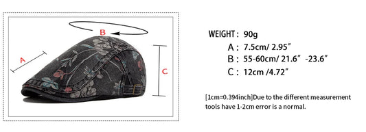 New Vintage Print Denim Beret Women Men Cotton Newsboy Cap Casual Visor Fashion Flat Hat Adjustable Berets For Spring Autumn