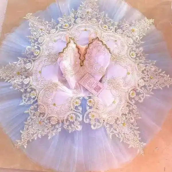 SS69 Girls Ballet Tutu Dress with Hard Mesh Skirt for Dance Performance