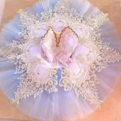 SS69 Girls Ballet Tutu Dress with Hard Mesh Skirt for Dance Performance
