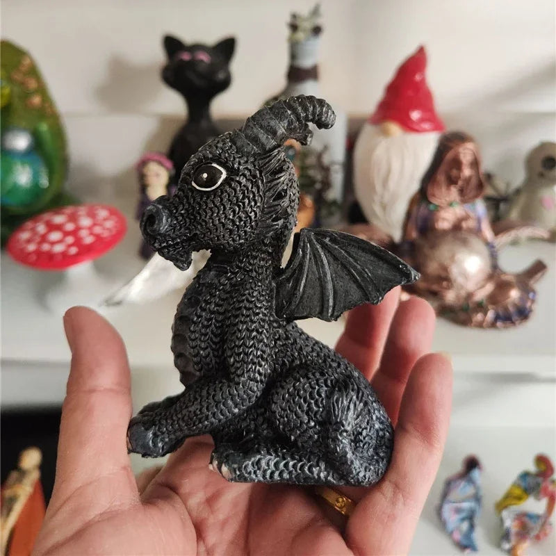 1pc Halloween Magic Black Dragon Snake Griffin Unicorn Mysterious Witches Statue Home Decor Figurine Christmas Desk Ornaments