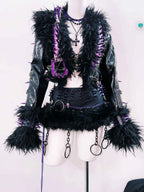 rivet Leather jacket Skull Leather jacket Gothic Leather jacket y2k Leather jacket Harajuku Leather jacket Unique Leather jacket