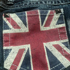 Y2K Retro British Style Flag Graphic Print Mini Shorts Harajuku Gyaru Denim Shorts Women Goth Slim Fit Hip Low Rise Short Pants SS69