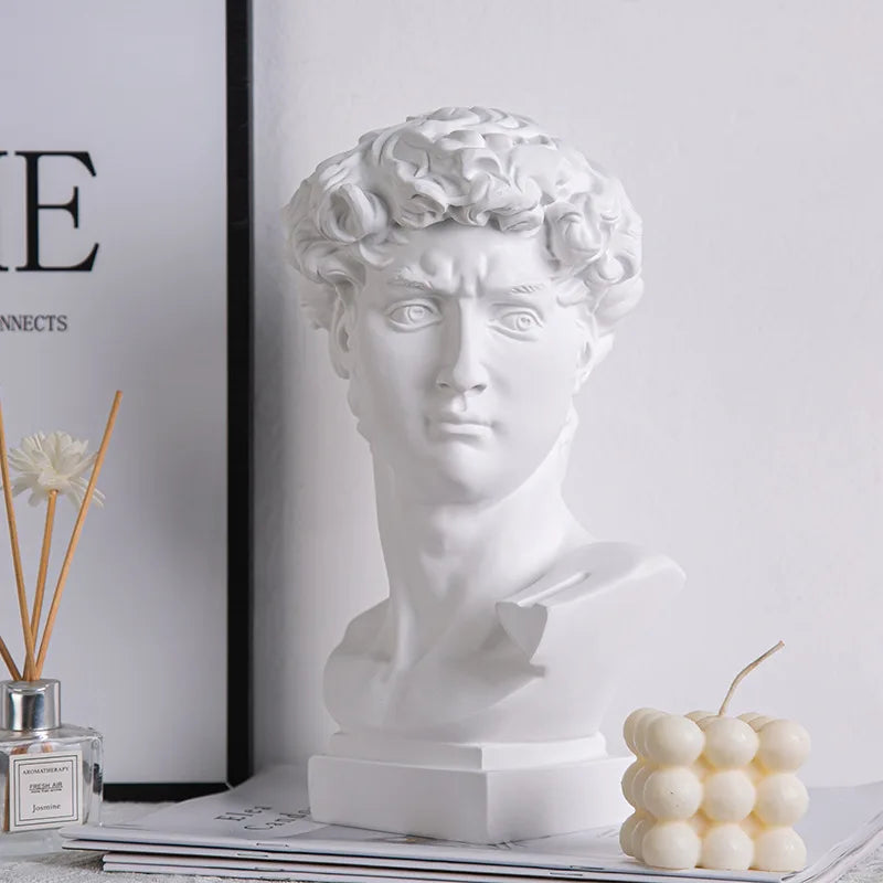 GUGUGUHOME David Head Resin Bust Sculpture - Modern Abstract Art