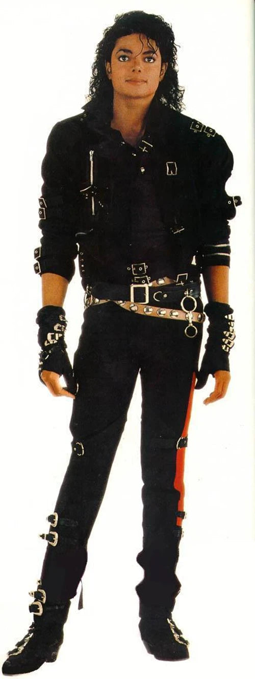 Black & Golden BAD Belt Sliver Rivet in Michael Jackson Punk Rock Style